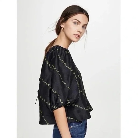 Ganni Linen & Silk Top Size M/US8/DK 38 - Picture 3 of 15